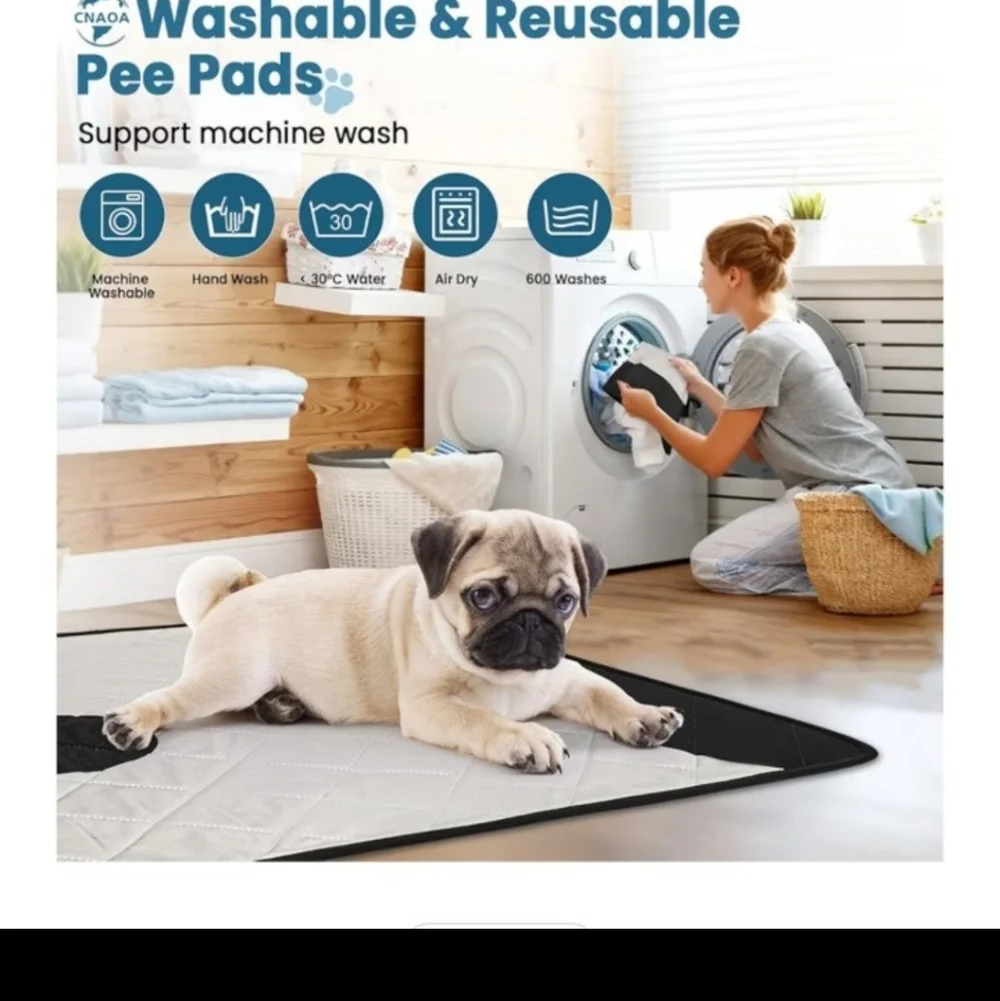 CNADA Washable Dog Pee Pads - Gray and Black